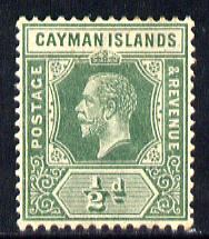 Cayman Islands 1912-20 KG5 MCA 1/2d green mounted mint SG 41, stamps on , stamps on  stamps on , stamps on  stamps on  kg5 , stamps on  stamps on 