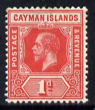 Cayman Islands 1912-20 KG5 MCA 1d red mounted mint SG 42, stamps on , stamps on  stamps on , stamps on  stamps on  kg5 , stamps on  stamps on 