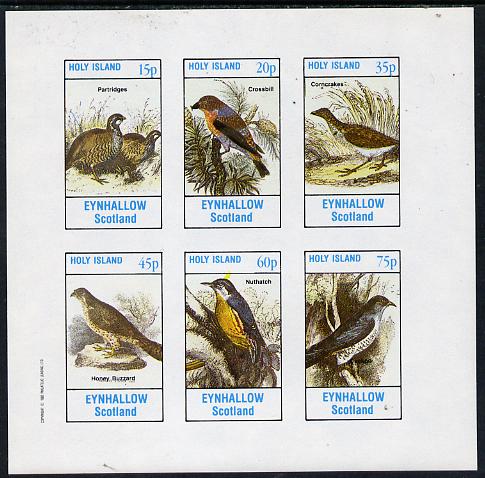 Eynhallow 1982 Birds #07 (Patridges, Buzzard, Nuthatch & Cuckoo) imperf set of 6 values (15p to 75p) unmounted mint, stamps on , stamps on  stamps on birds, stamps on  stamps on birds of prey