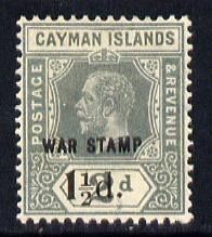 Cayman Islands 1919-20 War Tax 1.5d on 2d grey mounted mint SG 58, stamps on , stamps on  stamps on , stamps on  stamps on  kg5 , stamps on  stamps on 