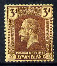 Cayman Islands 1921-26 KG5 MCA 3d purple on orange-buff mounted mint SG 60, stamps on , stamps on  kg5 , stamps on 