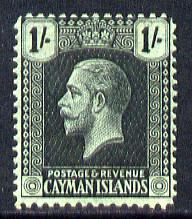 Cayman Islands 1921-26 KG5 MCA 1s black on green mounted mint SG 63, stamps on , stamps on  stamps on , stamps on  stamps on  kg5 , stamps on  stamps on 