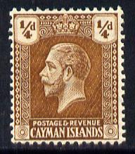 Cayman Islands 1921-26 KG5 Script CA 1/4d yellow-brown mounted mint SG 69, stamps on , stamps on  stamps on , stamps on  stamps on  kg5 , stamps on  stamps on 