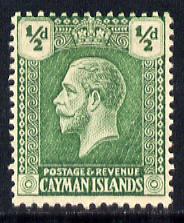 Cayman Islands 1921-26 KG5 Script CA 1/2d pale grey-green mounted mint SG 70, stamps on , stamps on  kg5 , stamps on 