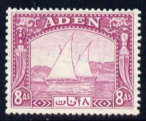 Aden 1937 Dhow 8a pale purple mounted mint, SG 8, stamps on , stamps on  stamps on , stamps on  stamps on  kg6 , stamps on  stamps on ships