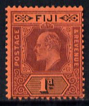 Fiji 1903 KE7 Crown CA 1d dull purple & black on red mounted mint SG 105, stamps on , stamps on  stamps on , stamps on  stamps on  ke7 , stamps on  stamps on 