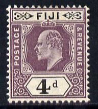 Fiji 1903 KE7 Crown CA 4d dull purple & black mounted mint SG 109, stamps on , stamps on  ke7 , stamps on 