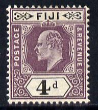 Fiji 1903 KE7 Crown CA 4d dull purple & black mounted mint SG 109, stamps on , stamps on  stamps on , stamps on  stamps on  ke7 , stamps on  stamps on 