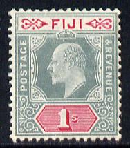 Fiji 1904-09 KE7 MCA 1s green & carmine mounted mint SG 117, stamps on , stamps on  stamps on , stamps on  stamps on  ke7 , stamps on  stamps on 