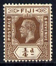 Fiji 1912-23 KG5 MCA 1/4d brown mounted mint SG 125/a