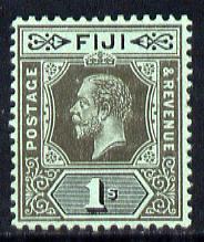 Fiji 1912-23 KG5 MCA 1s black on green (die I) mounted mint SG 134