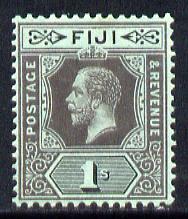 Fiji 1912-23 KG5 MCA 1s black on green (white back die I) mounted mint SG 134a, stamps on , stamps on  kg5 , stamps on 