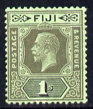 Fiji 1912-23 KG5 MCA 1s black on green (emerald back die II mounted mint SG 134d, stamps on , stamps on  stamps on , stamps on  stamps on  kg5 , stamps on  stamps on 