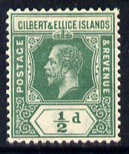 Gilbert & Ellice Islands 1912-24 KG5 MCA 1/2d green mounted mint SG 12, stamps on , stamps on  stamps on , stamps on  stamps on  kg5 , stamps on  stamps on 