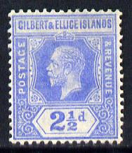 Gilbert & Ellice Islands 1912-24 KG5 MCA 2.5d bright blue mounted mint SG 15, stamps on , stamps on  stamps on , stamps on  stamps on  kg5 , stamps on  stamps on 