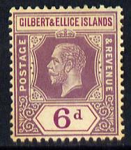 Gilbert & Ellice Islands 1912-24 KG5 MCA 6d dull & bright purple mounted mint SG 19, stamps on , stamps on  stamps on , stamps on  stamps on  kg5 , stamps on  stamps on 