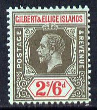 Gilbert & Ellice Islands 1912-24 KG5 MCA 2s6d black & red on blue mounted mint SG 22, stamps on , stamps on  kg5 , stamps on 