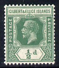 Gilbert & Ellice Islands 1922-27 KG5 Script CA 1/2d green mounted mint SG 27, stamps on , stamps on  kg5 , stamps on 