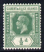 Gilbert & Ellice Islands 1922-27 KG5 Script CA 1/2d green mounted mint SG 27, stamps on , stamps on  stamps on , stamps on  stamps on  kg5 , stamps on  stamps on 