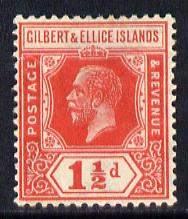 Gilbert & Ellice Islands 1922-27 KG5 Script CA 1.5d scarlet mounted mint SG 29