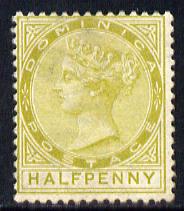 Dominica 1883-86 QV Crown CA 1/2d olive-green mounted mint SG 13, stamps on , stamps on  qv , stamps on 