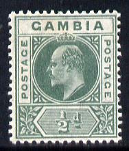 Gambia 1904-06 KE7 MCA 1/2d green mounted mint SG 57, stamps on , stamps on  stamps on , stamps on  stamps on  ke7 , stamps on  stamps on 