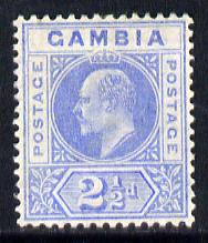 Gambia 1904-06 KE7 MCA 2.5d bright blue mounted mint SG 60, stamps on , stamps on  ke7 , stamps on 