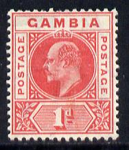 Gambia 1909 KE7 MCA 1d red mounted mint SG 73, stamps on , stamps on  stamps on , stamps on  stamps on  ke7 , stamps on  stamps on 