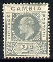 Gambia 1909 KE7 MCA 2d greyish-slate mounted mint SG 74, stamps on , stamps on  stamps on , stamps on  stamps on  ke7 , stamps on  stamps on 