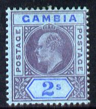 Gambia 1909 KE7 MCA 2s purple & blue on blue mounted mint SG 83, stamps on , stamps on  stamps on , stamps on  stamps on  ke7 , stamps on  stamps on 