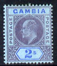 Gambia 1909 KE7 MCA 2s purple & blue on blue mounted mint SG 83, stamps on , stamps on  ke7 , stamps on 