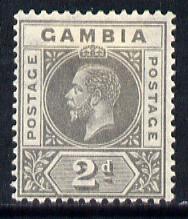 Gambia 1921-22 KG5 Script CA 2d grey mounted mint SG 111, stamps on , stamps on  stamps on , stamps on  stamps on  kg5 , stamps on  stamps on 