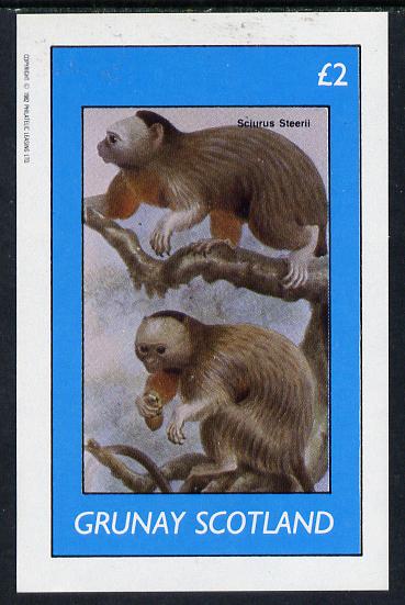 Grunay 1982 Monkeys imperf deluxe sheet (£2 value) unmounted mint, stamps on animals   apes