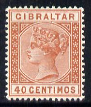 Gibraltar 1889-96 Spanish Currency 40c orange-brown mounted mint SG 27, stamps on , stamps on  stamps on , stamps on  stamps on  qv , stamps on  stamps on 