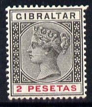 Gibraltar 1889-96 Spanish Currency 2p black & carmine mounted mint SG 32, stamps on , stamps on  stamps on , stamps on  stamps on  qv , stamps on  stamps on 