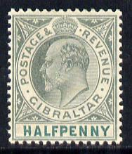 Gibraltar 1903 KE7 Crown CA 1/2d grey-green & green mounted mint SG 46, stamps on , stamps on  ke7 , stamps on 
