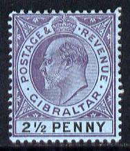 Gibraltar 1903 KE7 Crown CA 2.5d dull purple & black on blue mounted mint SG 49, stamps on , stamps on  ke7 , stamps on 