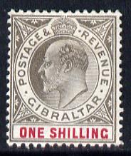 Gibraltar 1903 KE7 Crown CA 1s black & carmine mounted mint SG 51, stamps on , stamps on  ke7 , stamps on 