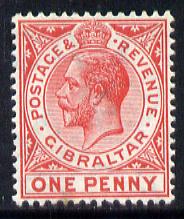 Gibraltar 1912-24 KG5 MCA 1d carmine mounted mint SG 77, stamps on , stamps on  kg5 , stamps on 