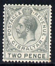 Gibraltar 1912-24 KG5 MCA 2d greyish-slate mounted mint SG 78, stamps on , stamps on  kg5 , stamps on 