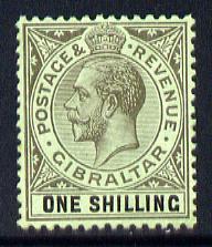 Gibraltar 1912-24 KG5 MCA 1s black on green mounted mint SG 81, stamps on , stamps on  kg5 , stamps on 