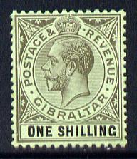 Gibraltar 1912-24 KG5 MCA 1s black on green mounted mint SG 81, stamps on , stamps on  kg5 , stamps on 