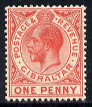 Gibraltar 1921-27 KG5 Script CA 1d carmine-red mounted mint SG 90, stamps on , stamps on  kg5 , stamps on 