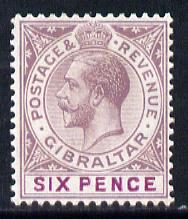 Gibraltar 1921-27 KG5 Script CA 6d purple & magenta mounted mint SG 97a, stamps on , stamps on  kg5 , stamps on 