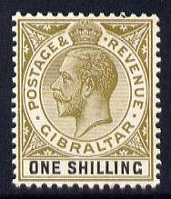 Gibraltar 1925-32 KG5 Script CA 1s olive & black mounted mint SG 102/a, stamps on , stamps on  kg5 , stamps on 