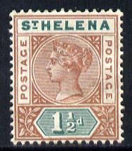St Helena 1890-97 QV Key Plate 1.5d red-brown & green mounted mint SG48, stamps on , stamps on  qv , stamps on 