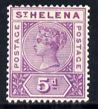 St Helena 1890-97 QV Key Plate 5d mauve mounted mint SG51, stamps on , stamps on  qv , stamps on 