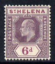 St Helena 1908-11 KE7 Key Plate 6d dull & deep purple mounted mint SG67a, stamps on , stamps on  stamps on , stamps on  stamps on  ke7 , stamps on  stamps on 