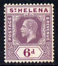 St Helena 1912 KG5 Key Plate (Postage & Revenue) 6d dull & deep purple mounted mint SG84, stamps on , stamps on  kg5 , stamps on 