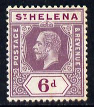 St Helena 1912 KG5 Key Plate (Postage & Revenue) 6d dull & deep purple mounted mint SG84, stamps on , stamps on  stamps on , stamps on  stamps on  kg5 , stamps on  stamps on 